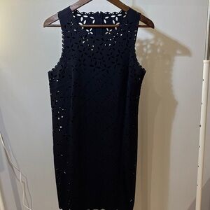 J. Crew Midnight Blue Eyelet Midi Dress